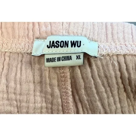 Womens XL Cotton Gauze Button-Down Shirt & Short Loungewear Casual JASON WU - Picture 13 of 13